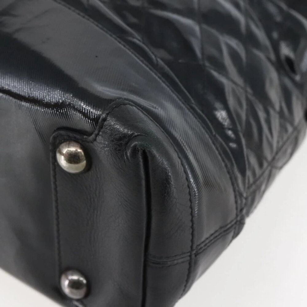 CHANEL Tote Bag Coated Canvas Black Silver CC Auth bs29643 - Picture 4 of 16